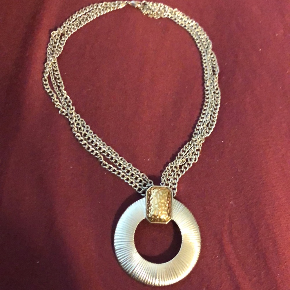 Silver toned statement necklace